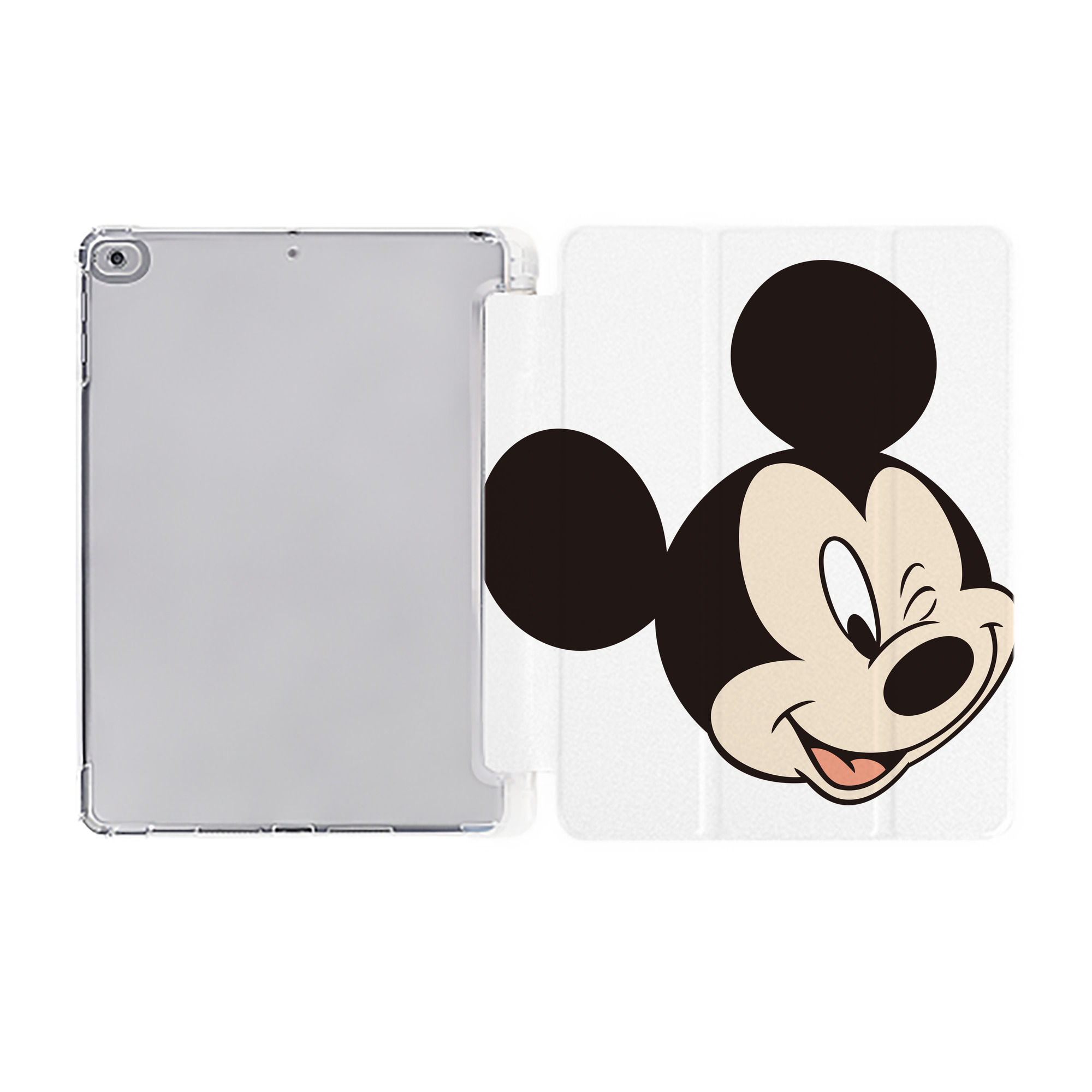 ミッキーマウス Mickey Mouse IPad ケース ペン収納付き 三つ折りスタンド PUレザー×シリコン 対応機種9.5/10.5/10.9インチ